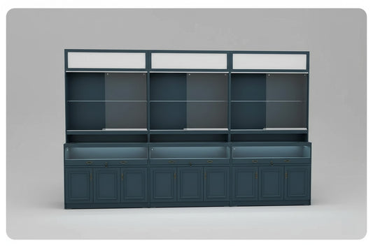 Custom Logo Billiard Cue Display Cabinet – Model Six, Glass Door & LED Light